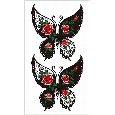 タトゥーシール 薔薇蝶 タトゥーシール 薔薇蝶