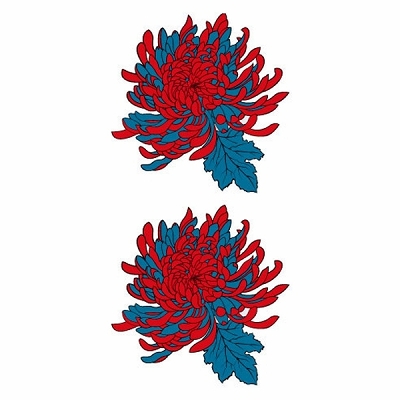 タトゥーシール 菊2輪 タトゥーシール 菊2輪