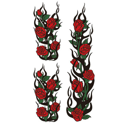 タトゥーシール 赤薔薇幻想 タトゥーシール 赤薔薇幻想
