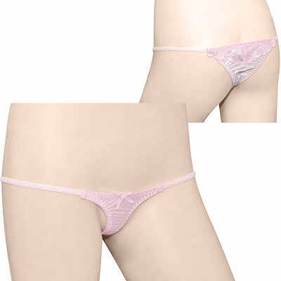 バックフラワー刺繍スーパーマイクロTバック ピンク バックフラワー刺繍スーパーマイクロTバック ピンク