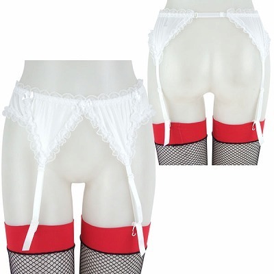 レースフリルグロスガーターベルト ホワイト レースフリルグロスガーターベルト ホワイト