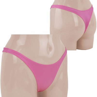 ウェット生地ストレッチVラインTバック ローズ ウェット生地ストレッチVラインTバック ローズ