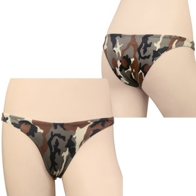 2wayストレッチ迷彩プリントハーフバック ブラウン 2wayストレッチ迷彩プリントハーフバック ブラウン