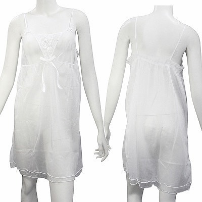 スパークハーフ生地シースルーベビードールLL ホワイト スパークハーフ生地シースルーベビードールLL ホワイト