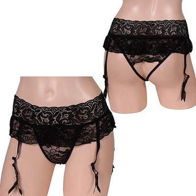 セクシャルな魅力満載オープンショーツ一体型ガーターベルト ブラック セクシャルな魅力満載オープンショーツ一体型ガーターベルト ブラック