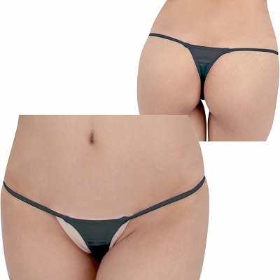 光沢柔らか極小TフロントTバック ブラック 光沢柔らか極小TフロントTバック ブラック