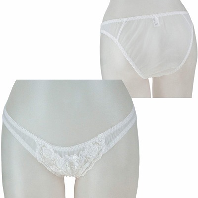 2Lサイズ レース&シースルー極薄フルバック ホワイト 2Lサイズ レース&シースルー極薄フルバック ホワイト