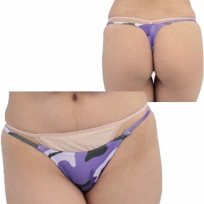 2wayストレッチ迷彩ローライズTバック パープル 2wayストレッチ迷彩ローライズTバック パープル