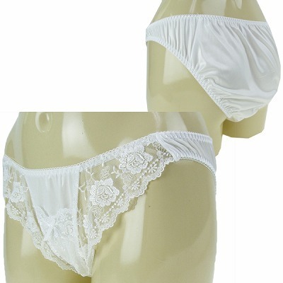 3Lサイズ 光沢ストレッチレースポケット付きフルバック ホワイト 3Lサイズ 光沢ストレッチレースポケット付きフルバック ホワイト