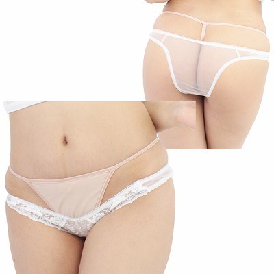 極薄レース刺繍ローライズ極小ハーフバック (ホワイト) 極薄レース刺繍ローライズ極小ハーフバック (ホワイト)