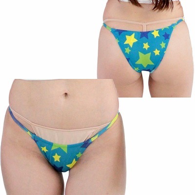 2wayストレッチスター柄極小ハーフバック グリーン 2wayストレッチスター柄極小ハーフバック グリーン