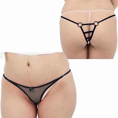 キラキラスケスケシースルーVバック ブラック キラキラスケスケシースルーVバック ブラック