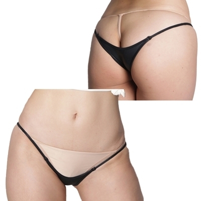 光沢薄々脇細極小ハーフバック ブラック 光沢薄々脇細極小ハーフバック ブラック