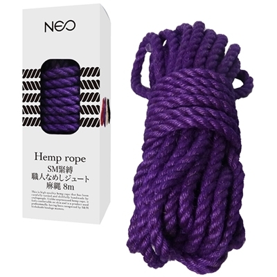 <NEO>SM緊縛 職人なめしジュート麻縄 8m (紫) <NEO>SM緊縛 職人なめしジュート麻縄 8m (紫)