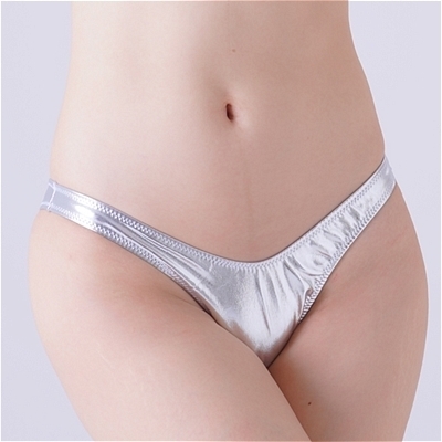チェリーラブ ストレッチメタリック生地ハイレグハーフバックショーツ シルバー チェリーラブ ストレッチメタリック生地ハイレグハーフバックショーツ シルバー