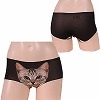 キャットプリントローライズボクサー ブラック(ランジェリー)