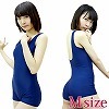 パッド付きの本物スクール水着(ズボンタイプ) 紺 M(コスチューム)